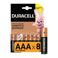 Батарейка Duracell Basic LR03 AAA BL8 Alkaline 1.5V (8/80/60480) 