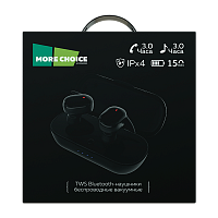 Наушники внутриканальные MORE CHOICE BW05 bluetooth 5.3 с микр. черный