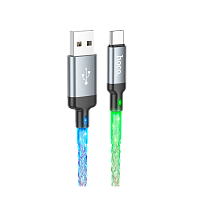 Кабель HOCO U112 USB (m)-Lightning (m) 1м 2.4A ПВХ серый (1/22/220)