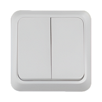 Выключатель Прогресс Fit 2-клав.10A Негорючий ABS пластик белый (1/10/200)