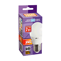 Лампа светодиодная JAZZway G45 E27 7W 5000К 230V шар матовая (1/10/100)