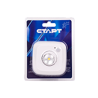 Светильник пушлайт Старт PL-1led-SR C1 1W датчик движения белый (1/30/120)
