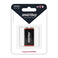 Батарейка Smartbuy Super Крона 6F22 BL1 Heavy Duty 9V (1/12/240)