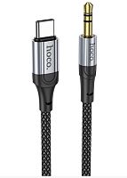 Кабель AUX HOCO UPA26 Type-C (m)-Jack 3.5mm (m) 1м нейлон черный (1/31/310) 