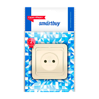 Розетка Smartbuy 1-местная без заземления 10А бежевая, керамика "Марс" (1/10/200)