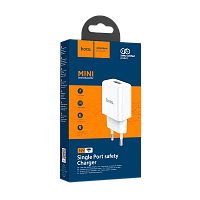 Сетевое З/У HOCO N9 1USB 2.1A с кабелем Lightning белый (1/12/120)