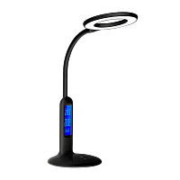 Светильник настольный Camelion KD-823 8W 230V 1LED на основании сенс. термометр черный