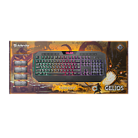 Клавиатура проводная Defender GK-174DL Gelios игровая USB 1.5м черный (1/10)