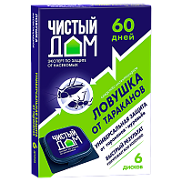 Ловушка от тараканов Чистый дом инсектицидная 6шт. (1/50)