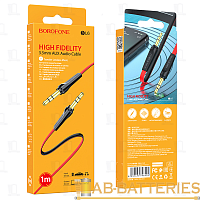 Кабель AUX Borofone BL6 Jack 3.5mm (m)-Jack 3.5mm (m) 1м TPE красный (1/63/252)