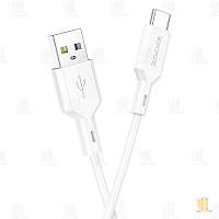 Кабель Borofone BX70 USB (m)-Type-C (m) 1м 3.0A ПВХ белый (1/360)