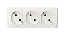 Розетка Smartbuy "Юпитер" 3гн. 10A Б/З пластик белый