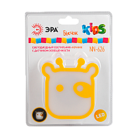 Ночник ЭРА NN-626 3LED 0.5W 220V в розетку с фотосенсором желтый (1/12)