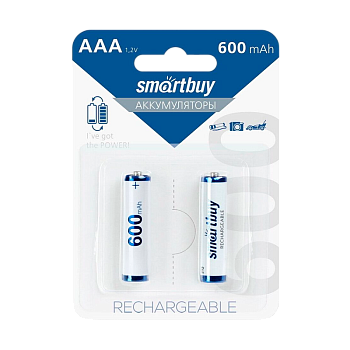 Аккумулятор бытовой Smartbuy HR03 AAA BL2 NI-MH 600mAh (2/24/240) 