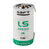 Батарейка Saft 26500 bulk Li-SOCl2 3.6V с выводами