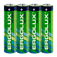 Батарейка Ergolux R6 AA Shrink 4 Zinc Carbon 1.5V (4/60/960)