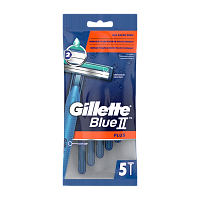 Бритва одноразовая Gillette "Blue II Plus" 2 лезвия ENG 5шт. (1/24)