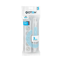 Удлинитель Фотон 10-35S 5р.Б/З 10A 3.0м с выкл. ПВС 2x0.75мм² белый (1/20)