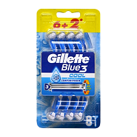 Бритва Gillette BLUE3 Cool 3 лезвия прорезиненная ручка 6+2шт. (1/3/12)