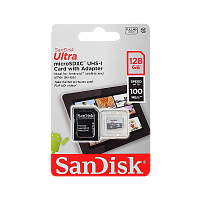 Карта памяти microSD SanDisk Ultra Light 128GB Class10 UHS-I (U1) 100 МБ/сек с адаптером