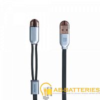 USB Кабель REMAX Binary 2in1 (Micro-Iphone 5/6/7/SE) (1M, 2.1A) RC-025t Черный | Ab-Batteries | Элементы питания и аксессуары для сотовых оптом