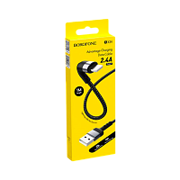 Кабель Borofone BX34 USB (m)-Lightning (m) 1м 2.4A нейлон черный (1/360)