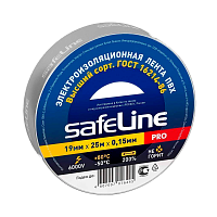 Изолента Safeline 19мм*25м ПВХ серо-стальной (10/160)