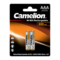 Аккумулятор бытовой Camelion HR03 AAA BL2 NI-MH 600mAh (2/24/480) 
