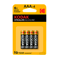 Батарейка Kodak XTRALIFE LR03 AAA BL4 Alkaline 1.5V (4/40/200/32000) 