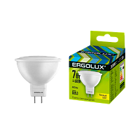 Лампа светодиодная Ergolux JCDR GU5.3 7W 3000К 180-240V софит (1/10/100)