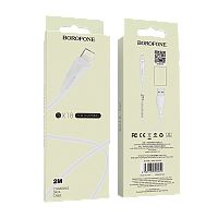 Кабель Borofone BX18 USB (m)-Lightning (m) 2м 1.6A ПВХ белый (1/360)