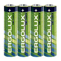 Батарейка Ergolux R03 AAA Shrink 4 Zinc Carbon 1.5V (4/60/1200)