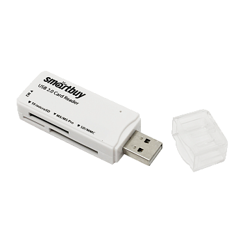 Картридер Smartbuy 749 USB2.0 SD/microSD/MS/M2 белый (1/20) 