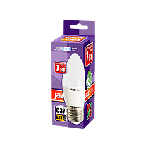 Лампа светодиодная JAZZway C37 E27 7W 4000К 230V свеча матовая (1/10/100)