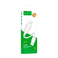 Кабель HOCO X73 USB (m)-Lightning (m) 1м 2.4A ПВХ белый (1/31/310)