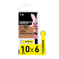Батарейка Duracell ZA10 BL6 Воздушно-цинковые 1.45V (6/60/600) 