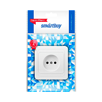 Розетка Smartbuy 1-местная без заземления 10А белая, керамика "Марс" (1/10/200)