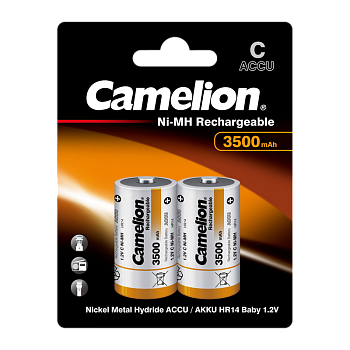 Аккумулятор бытовой Camelion R14 C BL2 NI-MH 3500mAh  (2/12/192)