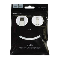 Кабель HOCO X13 USB (m)-Lightning (m) 1м 2.4A ПВХ белый (1/36/360)