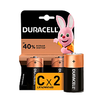 Батарейка Duracell Basic LR14 C BL2 Alkaline 1.5V (2/20/10120)