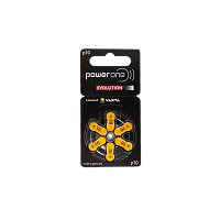 Батарейка PowerOne ZA10 Evolution BL6 Zinc Air 1.45V (6/60/300)