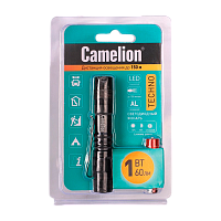 Фонарь ручной Camelion LED51516 1W LED от батареек 1хААA 3 режима черный (1/6/36)