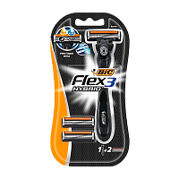 Бритва BIC "Flex 3 Hybrid" 3 лезвия 2 кассеты (1/10)