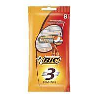 Бритва одноразовая BIC "БИК 3 Sensitive" 3 лезвия 8шт. (1/20) 