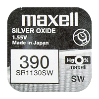 Батарейка Maxell 390 (SR1130SW) BL1 Silver Oxide 1.55V 0%Hg (1/10/100)