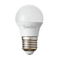 Лампа светодиодная Sweko G45 E27 7W 6500К 230V шар (1/5/100)