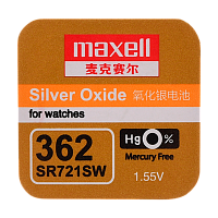 Батарейка Maxell 361/362 BL1 Silver Oxide 1.55V 0%Hg (1/10/100)