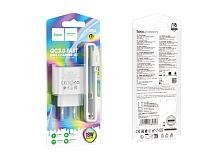 Сетевое З/У HOCO C109A 1USB 3.0A 18W QC3.0 с кабелем microUSB белый (1/27/162)