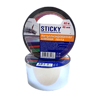 Клейкая лента STICKY 48мм*40м металлизированная ПП акрил 30мкм (1/36)