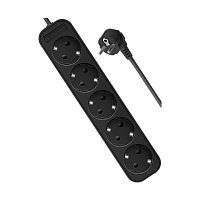 Удлинитель Defender M550 5р.С/З 10A 5.0м черный (1/35)